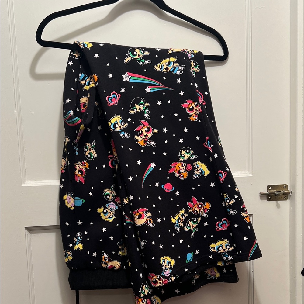 Dolls Kill Black Powerpuff Girls Flare sweatpants XL